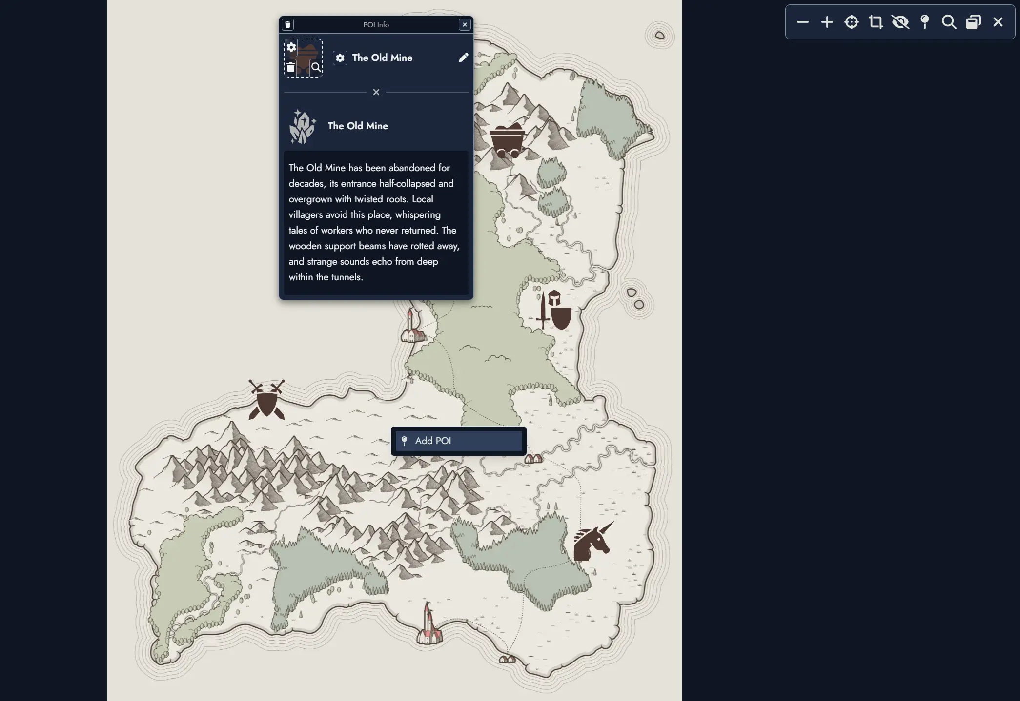 Screenshot of the Map Editor in full-screen mode
